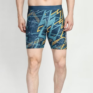 Abstract Printed Slim Fit Swim Shorts